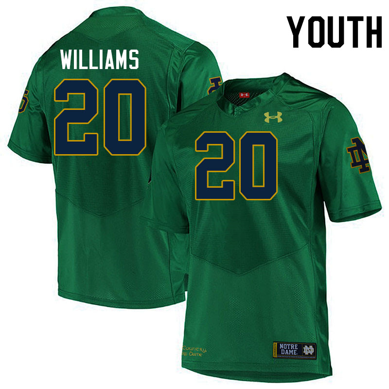 Youth #20 Aneyas Williams Notre Dame Fighting Irish College Football Jerseys Stitched-Green